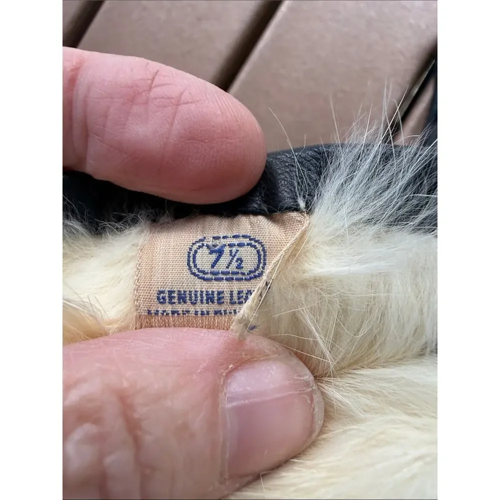 Genuine Leather Rabbit Hair Lined Gloves